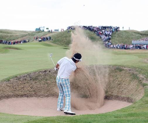 Ryo Ishikawa (Japan) - Bunkerspiel -  (LON2009160710) Golf Herren The British Open Championship 2009, European PGA Tour Einzelbild Turnberry Ayrshire