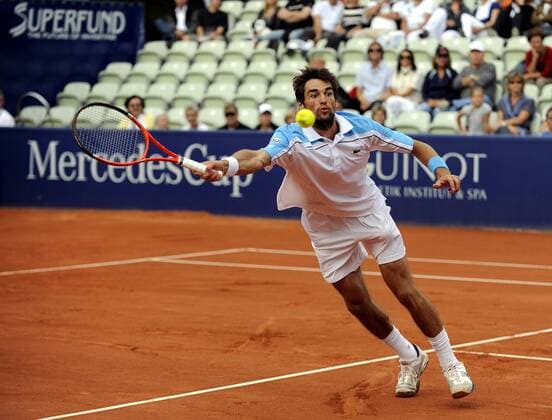 Jeremy Chardy (Frankreich) Tennis Herren Mercedes Cup 2009, ATP Tour, Finale, Einzelbild Weißenhof Stuttgart Dynamik,