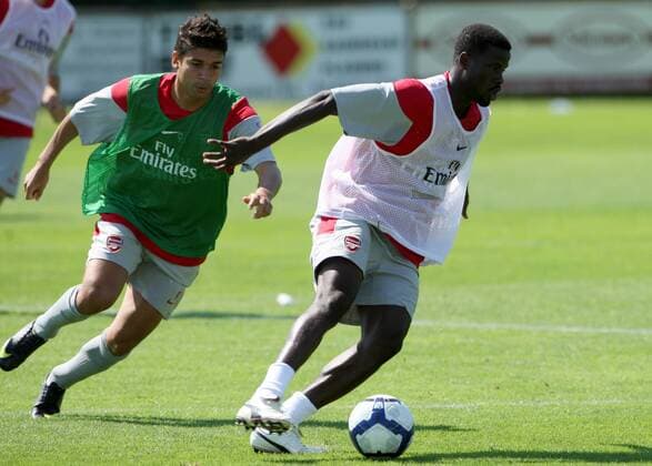 WALTERSDORF, Premier League, FC Arsenal London, Trainingslager, Training. Bild zeigt Eduardo und Emmanuel Eboue (Arsenal).  o0 England