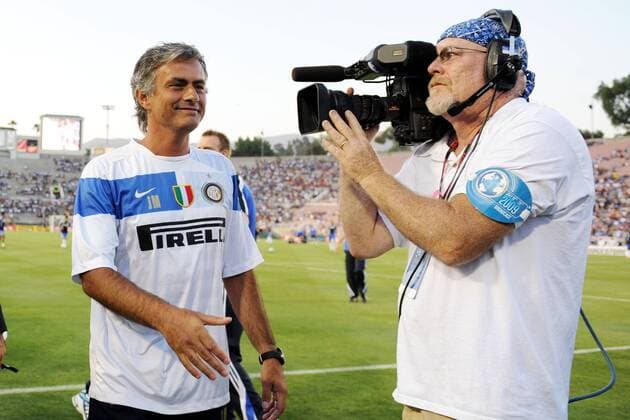 Trainer Jose Mourinho (Inter Mailand, li.) -  Fußball Herren World Football Challenge 2009 2010, Test, Testspiel, FC Internazionale Mailand Gruppe Pasadena
