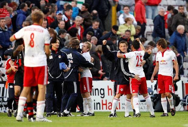 DUBLIN - Champions League Qualifikation, Red Bull Salzburg, Bild zeigt den Jubel von Red Bull Salzburg.  o0 FC Redbull RB