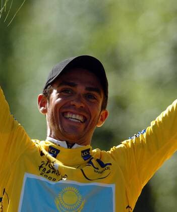 Alberto Contador (Spanien Astana) - Gesamtsieger der Tour de France 2009 -  Radsport Herren Tour de France 2009, Straßenradsport, Straße, Rad, Porträt Paris Freude,