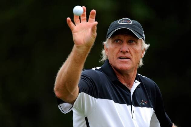 26 July 2009: Greg Norman (AUS) catches a practice ball before the final round of the MasterCard Senior British Open in Sunningdale. Icon369090726666 o0 Golf EDITORIAL USE ONLY