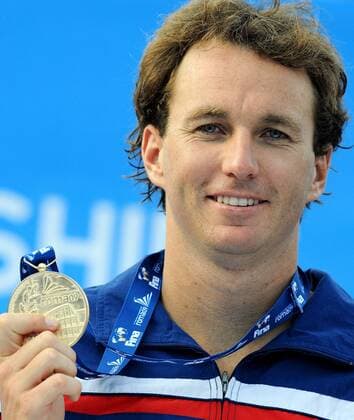 Aaron Peirsol (USA) - Weltmeister 2009 über 200m Rücken - xFRA (SESApool073) Schwimmen Herren WM 2009, 200m Rücken Porträt Rom Freude,