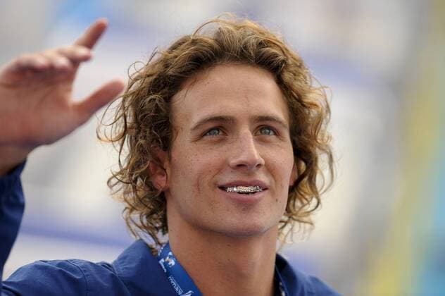 Schwimmen WM 02.08.2009 in Rom - Siegerehrung: Weltmeister Ryan Lochte (USA) JBAutissie  o0 Sieg, Sieger, Porträt