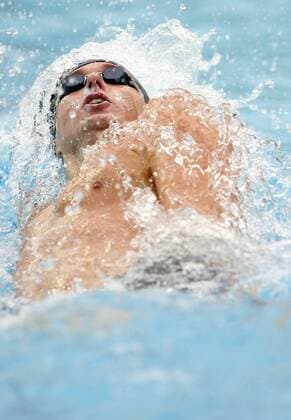 BEIJING,Aaron Peirsol of the United States swims during the men s 200m backstroke final at the Beijing 2008 Olympic Games  o0 Sommerspiele OS, Sommer