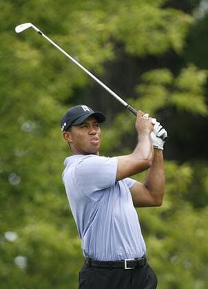 Tiger Woods (USA)tees off on the 17th hole during the PGA Championship  BKX2009081305 o0 Eldrick