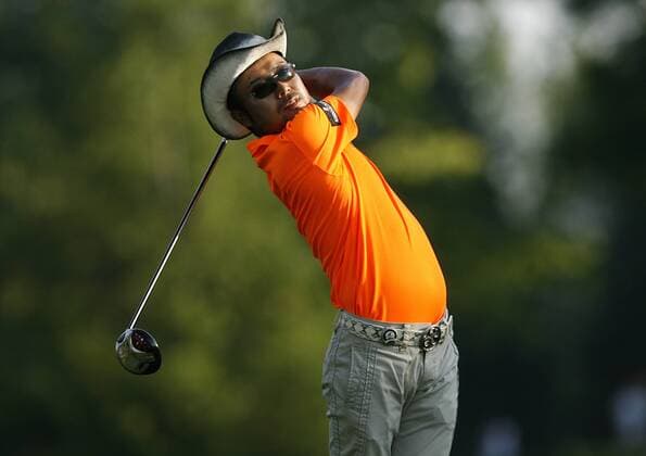 Shingo Katayama of Japan tees off on the 12th hole during the PGA Championship  BKX20090814
