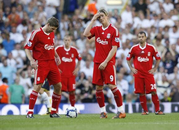 FC Liverpool s Steven Gerrard (li.) and Fernando Torres - EDITORIAL USE ONLY. No use with unauthorised audio, video, data, fixture lists, club league logos or live services. Online in-match use limited to 120 images, no video emulation. No use in betting, games or single club league player publications.