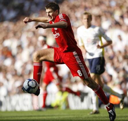 FC Liverpool s Steven Gerrard - EDITORIAL USE ONLY. No use with unauthorised audio, video, data, fixture lists, club league logos or live services. Online in-match use limited to 120 images, no video emulation. No use in betting, games or single club league player publications.