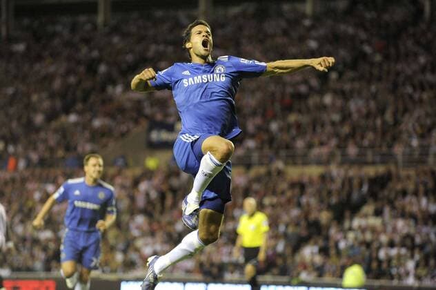 FC Chelsea London s Michael Ballack celebrates - EDITORIAL USE ONLY. No use with unauthorised audio, video, data, fixture lists, club league logos or live services. Online in-match use limited to 120 images, no video emulation. No use in betting, games or single club league player publications. o0 Jubel, Freude