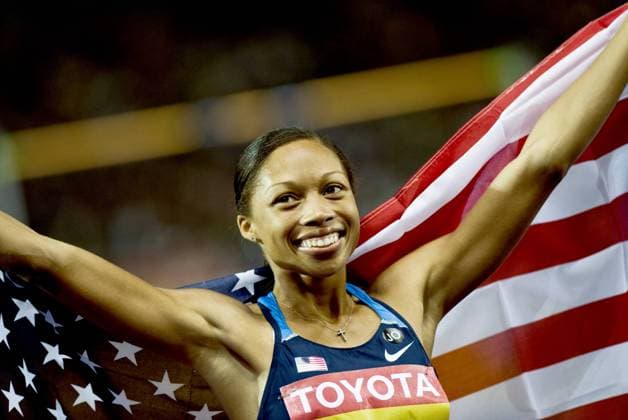 Allyson Felix (USA) - Weltmeisterin über 200m bei der WM 2009 Leichtathletik Damen WM 2009, 200m Einzelbild Berlin