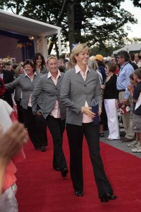 The USA Team Captain, Beth Daniel leads her team Icon5180908201223 EDITORIAL USE ONLY