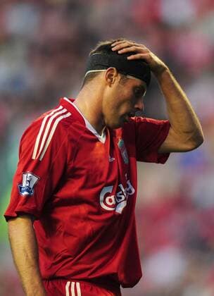 Jamie Carragher of Liverpool EDITORIAL USE ONLY. No use with unauthorised audio, video, data, fixture lists, club league logos or live services. Online in-match use limited to 120 images, no video emulation. No use in betting, games or single club league player publications. o0 FC