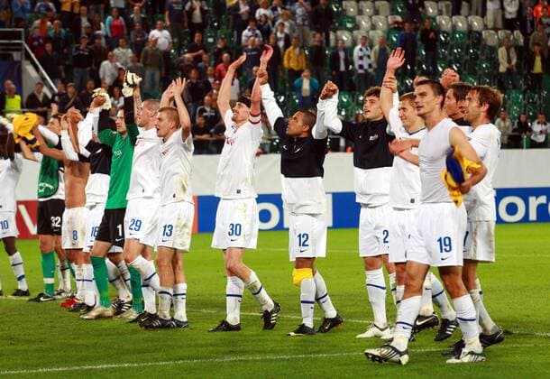 Schlußjubel FC Zürich Fußball EC 1 Herren UEFA Champions League Quali 2009 2010, Playoffs, Playoff, Play Offs, Off Totale Zürich Freude, 