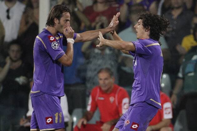 Jubel Alberto Gilardino (AC Florenz ACF Fiorentina) (L) 
