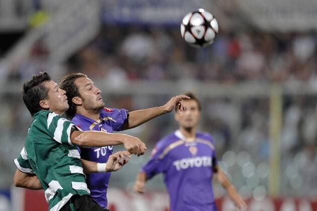 Alberto Gilardino (AC Florenz ACF Fiorentina) (2L) gegen Sporting Lissabon 
