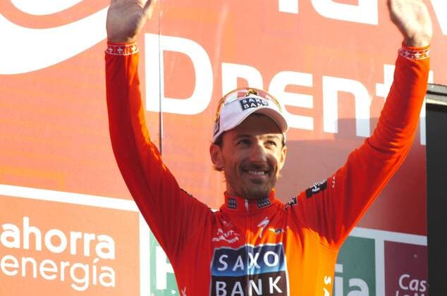 Fabian Cancellara (Schweiz Saxo Bank ) gewinnt den Prolog der Vuelta a Espana 2009 in Assen -  Radsport Herren Vuelta a Espana 2009, Spanienrundfahrt, Straßenradsport, Straße, Rad Einzelbild Assen Freude,
