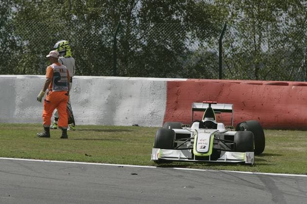 Jenson Button (England Brawn GP) - Crash Motorsport Grand Prix Herren Großer Preis von Belgien 2009, Formel 1 Weltmeisterschaft, F1, F, GP, WM, Gruppe Spa-Francorchamps