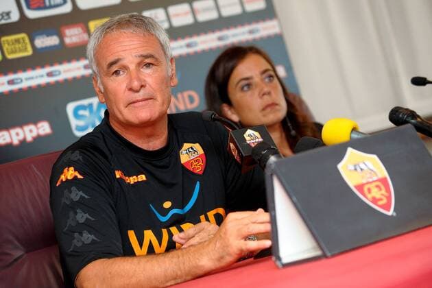 Trainer Claudio Ranieri und Präsidnetin Rosella Sensi (beide AS Rom) xAndreaxStaccioli