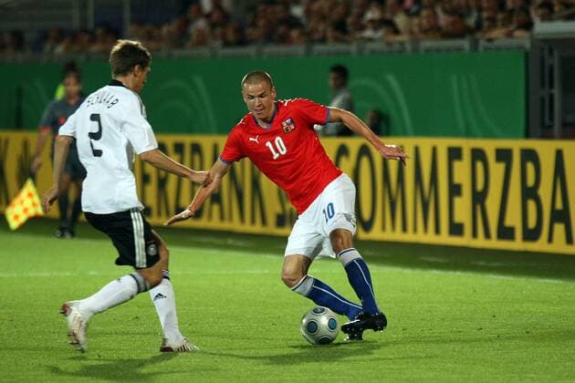 Adam Hlousek (CZE, re.) Deutschland vs. Tschechien, U21 EM-Qualifikation o0 Nationalmannschaft