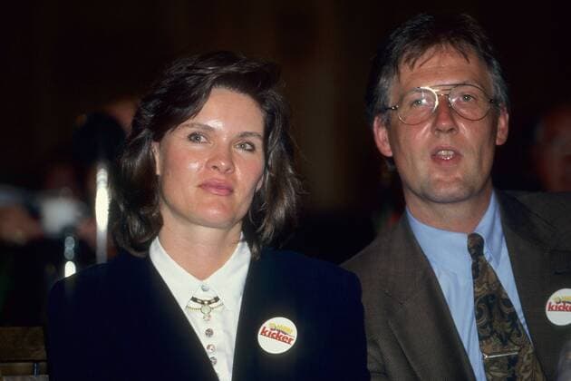 Ulrike Nasse Meyfarth (Deutschland) mit Ehemann Roland bei der 75 Jahre Jubiläumsgala des Kicker Sportmagazins Leichtathletik Damen Leichtathletik 1995, Hochsprung, Gala, Gruppe