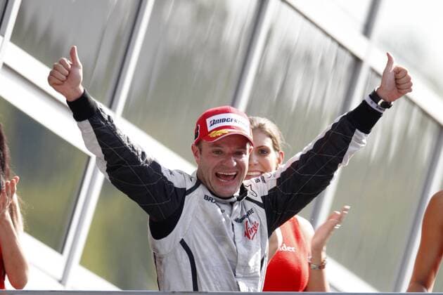Rubens Barrichello, Sieger auf dem Weg zum Podium, F1 Italien, Monza, 13.09.09