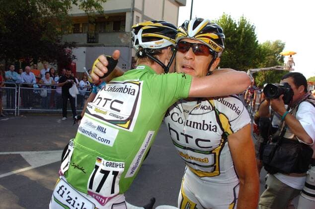 Vuelta a Espana, tappa 16 Cordoba - Puertollano: Andre Greipel (Columbia High Road, L) -  o0 Jubel, Freude, Etappensieg, Etappensieger