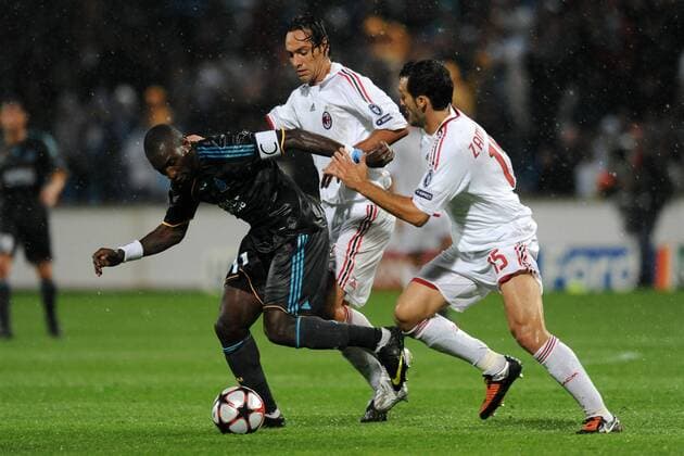 Souleymane Diawara (Marseille, L) - Alessandro Nesta (M) - Gianluca Zambrotta (AC Milan)  o0 Olympique OM Mailand
