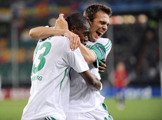 Jubel Zvjezdan Misimovic (VfL Wolfsburg), rechts, und Grafite (VfL Wolfsburg) o0 Freude, Emotionen