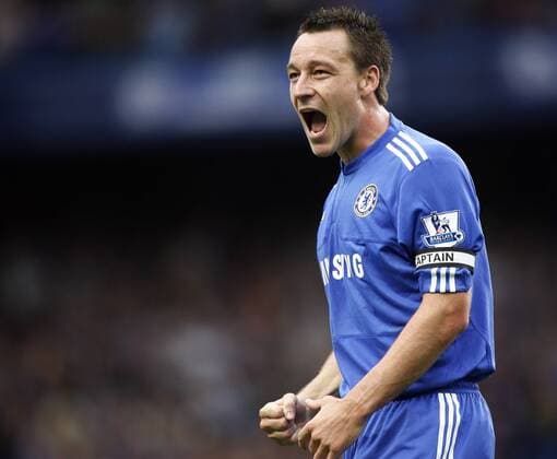 FC Chelsea London s John Terry celebrates EDITORIAL USE ONLY. No use with unauthorised audio, video, data, fixture lists, club league logos or live services. Online in-match use limited to 120 images, no video emulation. No use in betting, games or single club league player publications. o0 Jubel, Freude, Einzelbild