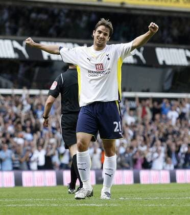 Tottenham s Niko Kranjcar celebrates his sides second goal -- Barclays Premier League Tottenham Hotspur v Burnley 26th September, 2009 EDITORIAL USE ONLY. No use with unauthorised audio, video, data, fixture lists, club league logos or live services. Online in-match use limited to 120 images, no video emulation. No use in betting, games or single club league player publications. o0 Einzelbild Freisteller Jubel Freude