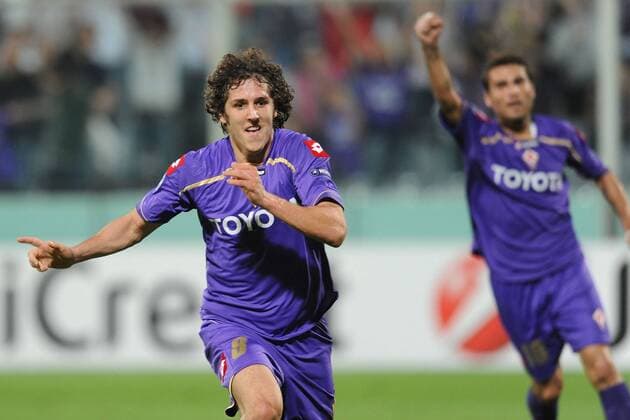 Stevan Jovetic (AC Florenz, li.) - Torjubel -  o0 ACF Fiorentina, Freud Jubel