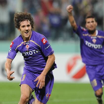 Stevan Jovetic (AC Florenz, li.) - Torjubel -  o0 ACF Fiorentina, Freud Jubel