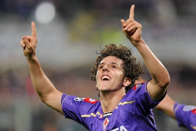 Stevan Jovetic (AC Florenz, li.) - Torjubel -  o0 ACF Fiorentina, Freud Jubel