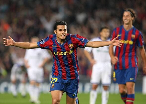 FC Barcelona s Pedro Rodriguez celebrates -  (200908298211) o0 EC 1 Barca Freude Jubel