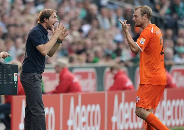 1. FSV Mainz 05 - Trainer Thomas Tuchel (li.) und Bo Svensson