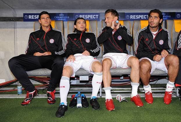 FC Bayern München v. li, Mario Gomez , Danijel Pranjic , Ivica Olic , Hamit Altintop 