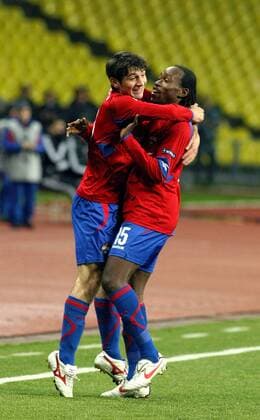 Dzagoev Alan (CSKA Moskau, li.) und ODIAH Chidi (CSKA Moskau)  o0 Jubel Freude Aktion
