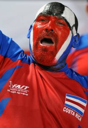 Fan aus Costa Rica - U20 WM -  o00 Gesichtsbemalung, Bemalung, bemalt Landesfarben