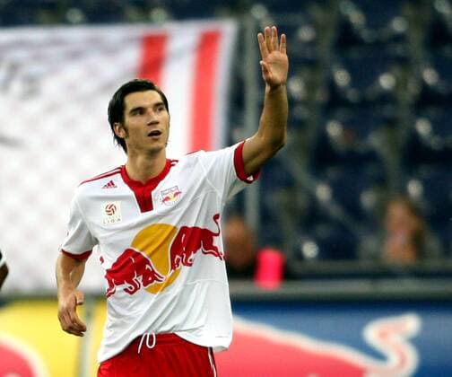 Red Bull Salzburg. Bild zeigt den Jubel von Nikola Pokrivac  o0 Freude, Einzelbild