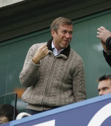 FC Chelsea London s owner Roman Abramovich (RUS) - EDITORIAL USE ONLY. No use with unauthorised audio, video, data, fixture lists, club league logos or live services. Online in-match use limited to 120 images, no video emulation. No use in betting, games or single club league player publications. o0 Besitzer, Jubel, Freude