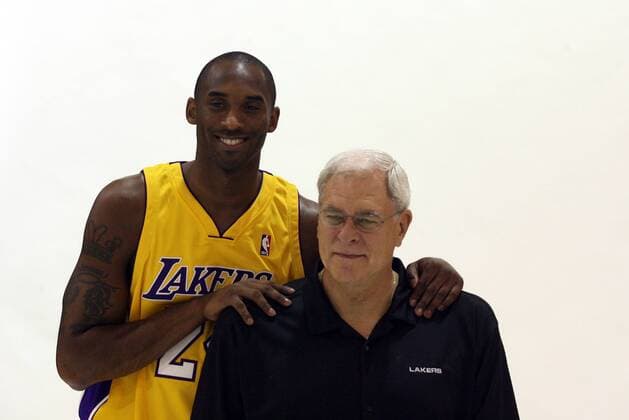 September 29, 2009; Kobe Bryant and Phil Jackson at Los Angeles Lakers Media Day at the Lakers training center (Toyota Sports Center) in El Segundo, CA. Icon592362609292009 EDITORIAL USE ONLY