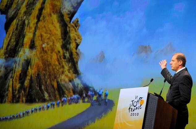 Tourdirektor Christian Prudhomme (Frankreich) präsentiert die Strecke der Tour de France 2010 -  o0 Funktionär, Einzelbild