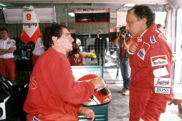 Niki Lauda (Österreich, re.) und Alain Prost (Frankreich beide McLaren Tag Porsche) Motorsport Grand Prix Herren Formel 1 WM 1984, F1, F, GP Gruppe Aufnahmedatum geschätzt