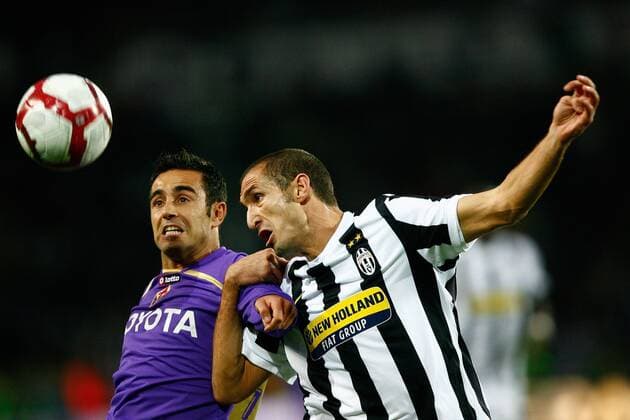 Giorgio Chiellini (AC Florenz, L) gegen Marco Marchionni (Juventus Turin) -  o0 ACF Fiorentina, Juve