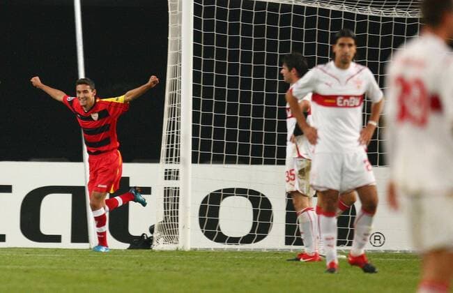 Jesus NAVAS (FC Sevilla) - Torjubel o0 VfB, Jubel, Freude