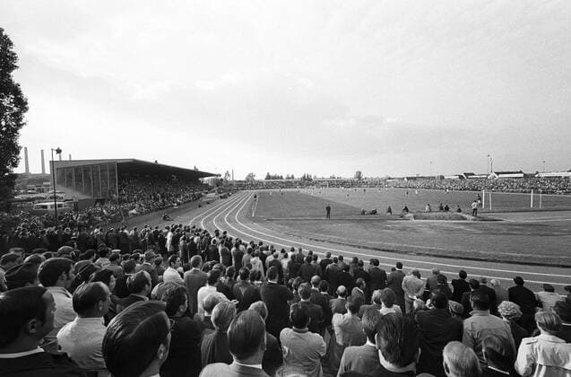 Stadion des VfL Wolfsburg der Saison 1969 1970 Fußball 2. BL Herren 1969 1970, Relegation, Aufstiegsspiel, Aufstiegsspiele Totale