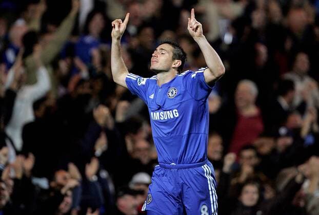 Frank Lampard of Chelsea celebrates - Chelsea FC London EDITORIAL USE ONLY. No use with unauthorised audio, video, data, fixture lists, club league logos or live services. Online in-match use limited to 120 images, no video emulation. No use in betting, games or single club league player publications. o0 Jubel Freude