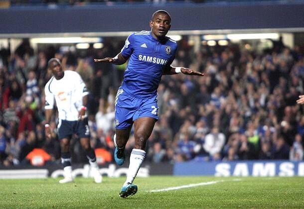 Salomon Kalou of Chelsea London EDITORIAL USE ONLY. No use with unauthorised audio, video, data, fixture lists, club league logos or live services. Online in-match use limited to 120 images, no video emulation. No use in betting, games or single club league player publications. o0 Jubel Freude Einzelbild Freisteller
